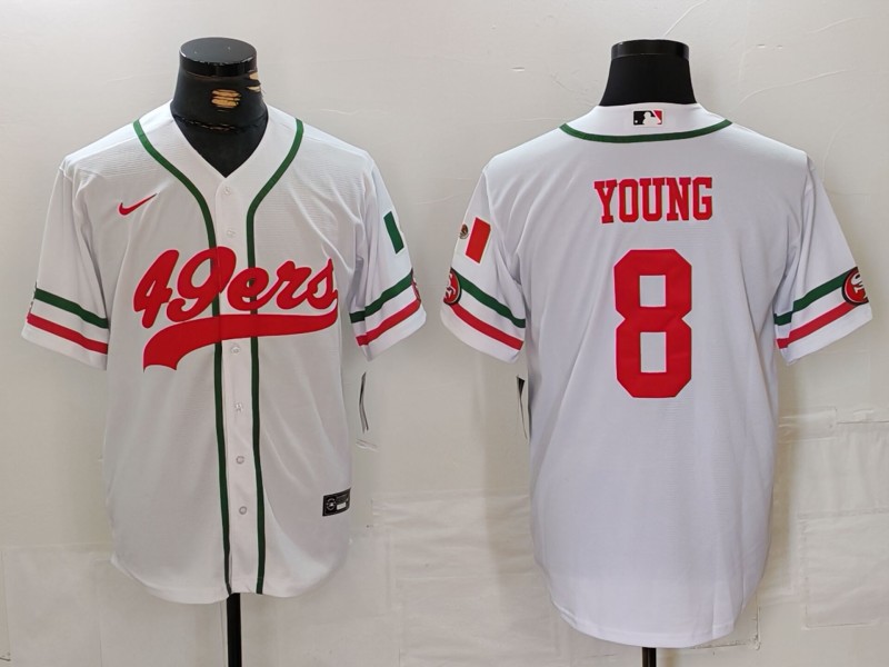 Men's San Francisco 49ers Steve Young #8 White Jersey